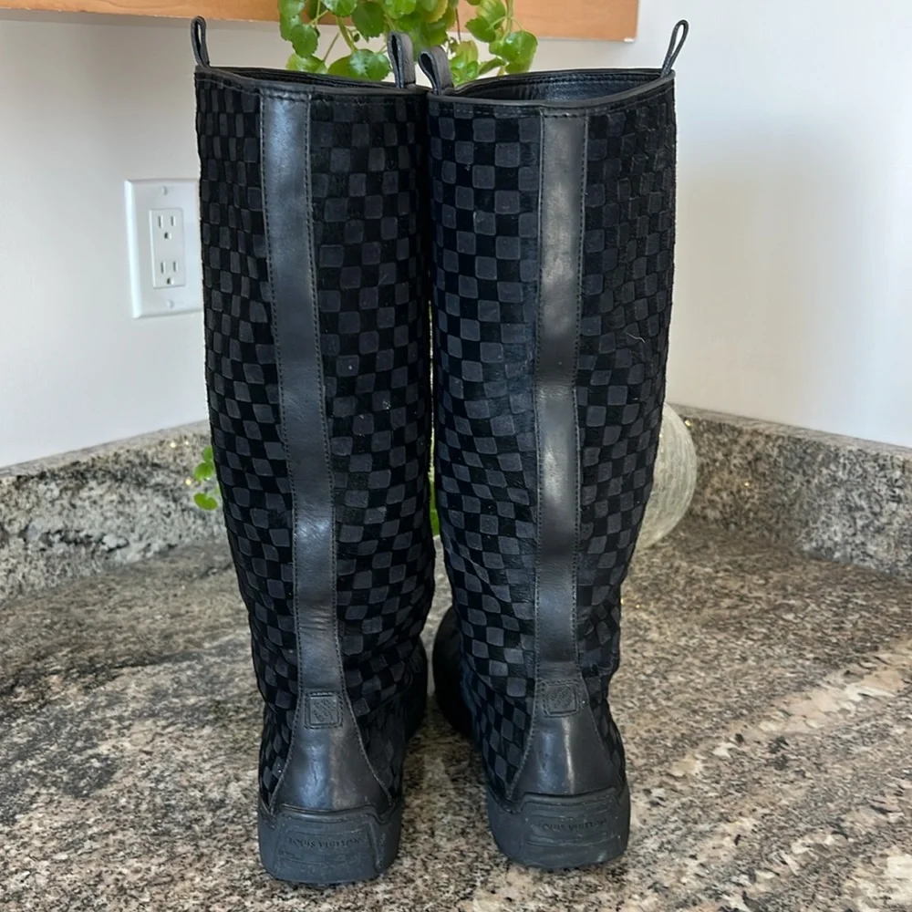 Louis Vuitton Calf Hair Damier Boots